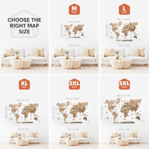 enjoy the wood 3d wooden world map wall, close-up detail