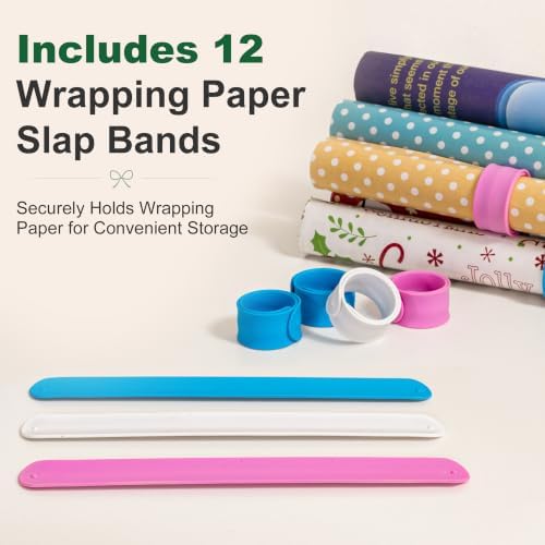 Aquzee Wrapping Paper Storage, Blueprint Holder, 6 Adjustable Rod Design