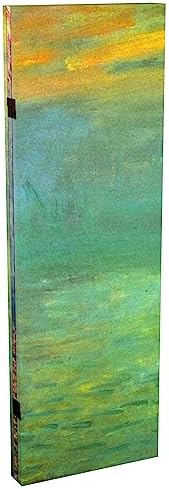 Red Lantern Double Sided Works of Monet Canvas Folding Screen - Impression Sunrise/Houses of Parliament, 4 ft Short - 3 Panel