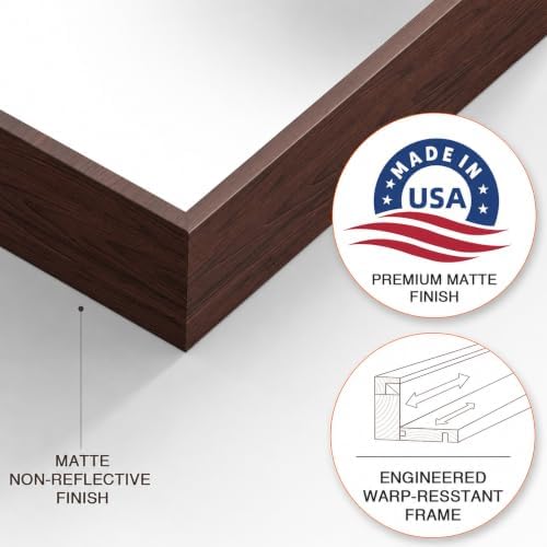 Canvas Floater Frame for 1”–1.25”Deep Gallery Wrapped Canvas, Wood-Look Floating Frame Wall Artwork for Oil Paintings, Gallery Bedroom, Living Room, Studio, Made in USA (Dark Walnut,8x10)