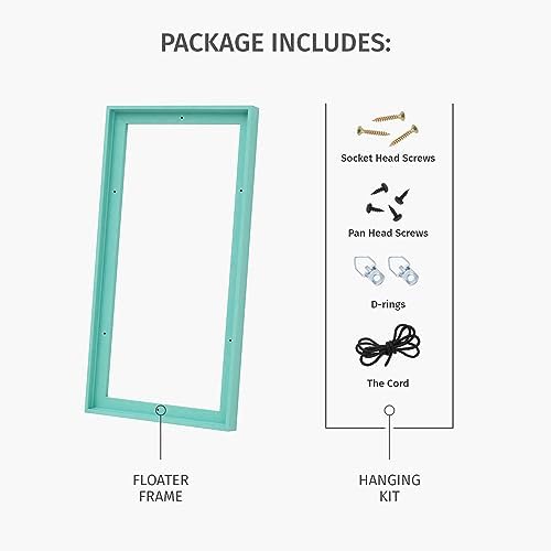 Pixy Canvas 20x24 inch Floater Frame for Canvas Paintings, Wood Panels, Canvas Panels & Stretched Canvas Boards. Floating Frame fits 5/8", 3/4" & max 7/8" Deep Artwork (Chrome, 20 x 24 inch)