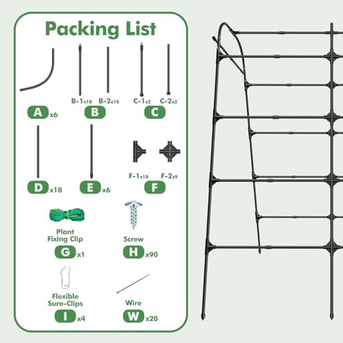 GOJAWAY 7*5.4* 5FT Arch Metal Garden Trellis,Outdoor Climbing Support Frame