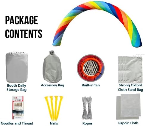 OZIS 26Ft Inflatable Arch - Rainbow Inflatable Arch with Built in 150W Blower for Birthdays, Parties, and Garden Decor | Inflatable Archway for Outdoor Events and Commerce Advertising