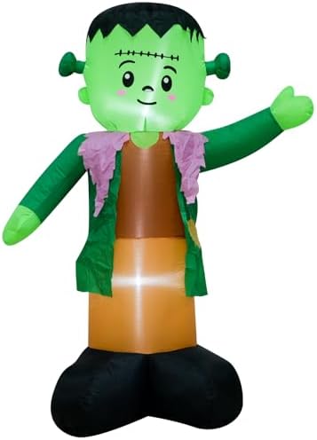 4FT Green Ghost Halloween Inflatable Decor with LED Lights