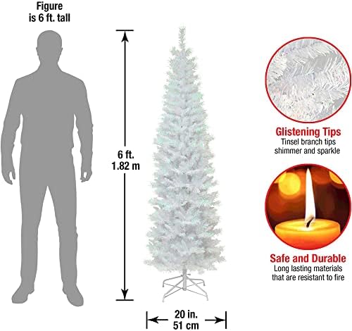National Tree Company 6ft Unlit White Iridescent Tinsel Christmas Tree
