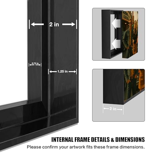 Canvas Floater Frame for 1–1.282 in Gallery Wrapped Canvas, Wall Art Frame