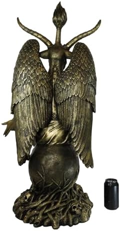 Ebros Gold Tone 3 Feet Large Oversized Sabbatic Goat Baphomet Statue Goat of Mendes Occultic Idol Sigil Sculptural Wonder