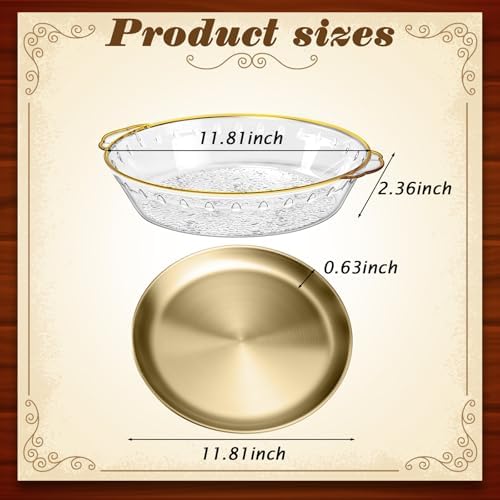 Baderke 3 Set 11.8" Chilled Serving Tray Compartments for Parties, Gold