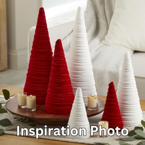 Your Heart's Content Light Ivory Velvet Trees Set of 3 (Light Ivory)