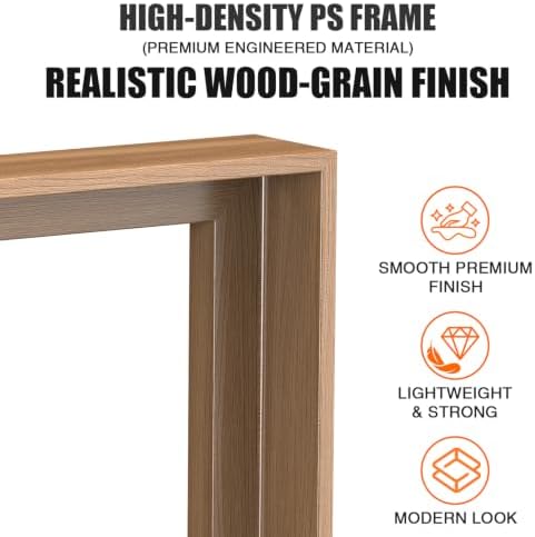Canvas Floater Frame for 1”–1.25”Deep Gallery Wrapped Canvas, Wood-Look Floating Frame Wall Artwork for Oil Paintings, Gallery Bedroom, Living Room, Studio, Made in USA (Light Oak,11x14)