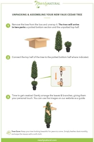 Nearly Natural 4 ft Artificial Cedar Tree, UV-Resistant Outdoor Plant