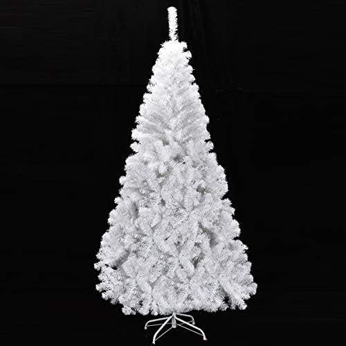 Goplus 6ft Artificial White Christmas Tree with 650 Branch Tips, Unlit