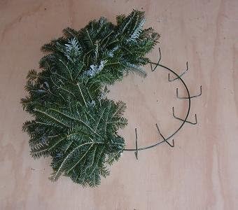 12 inch wreath form, (qty. 10) 12" wire, side view