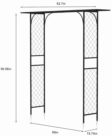 Zhongma Metal Garden Arbor, 83.5'' High x 82.7'' Wide, Outdoor Arch for Climbing Plant, Decorations Pergola