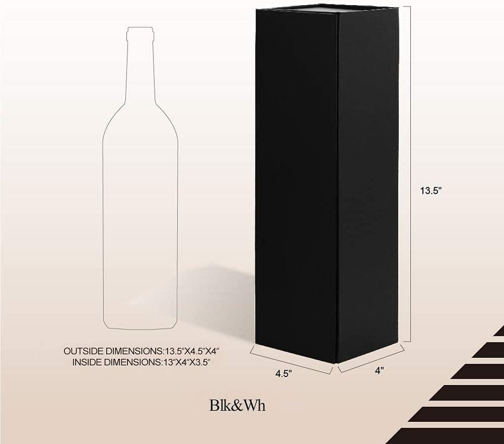 6 Wine Gift Boxes 13.5x4.5x4 Inches for Liquor (Matte Black)