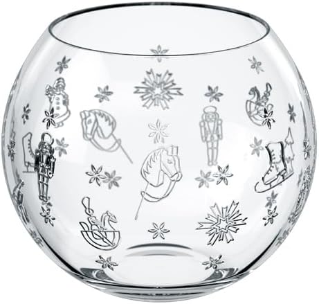 Villeroy & Boch Toy’s Delight Collection Tealight Holder with Christmas Themed Design, 4.25 x 3.75 in, Clear
