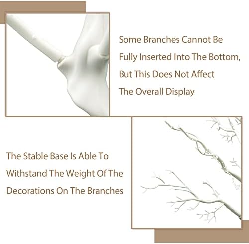 Sziqiqi White Artificial Tree Centerpiece for Weddings, Parties, Christmas - 1 Trunk + 10 Branches, Easy Assembly