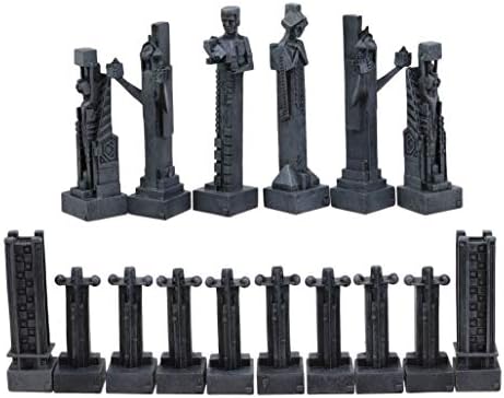 Ebros Gift Frank Lloyd Wright Architecture Midway Gardens Complex Collectible White and Black Geometrical Sprites Chess Pieces Set with 5" Tallest Sprite Piece Figurines