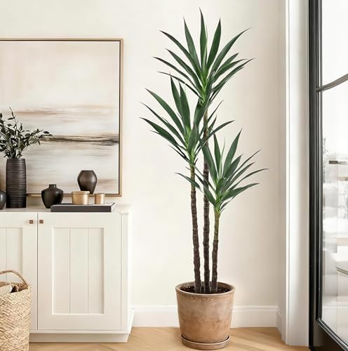 Artificial Agave Tree 5.2FT with 45 Leaves & 3 Trunks Yucca Plant