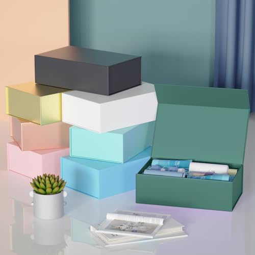 RYDDOY 5 Pack Green Gift Box, 9.5x6x3'' Gift Boxes with Lids for Presents