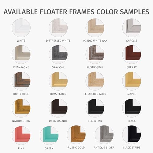 Pixy Canvas 20x40 inch Floater Frame for Canvas Paintings. 12 Colors. Floating Frame fits 5/8", 3/4" & max 7/8" Deep Stretched Canvas & Wood Panels (Black, 20 x 40 inch)