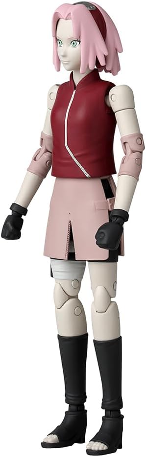 BANDAI Anime Heroes Naruto Action Figure Haruno Sakura | 17cm Figure With Extra Hands and Accessories | Shippuden Anime Action Figures for Boys and Girls