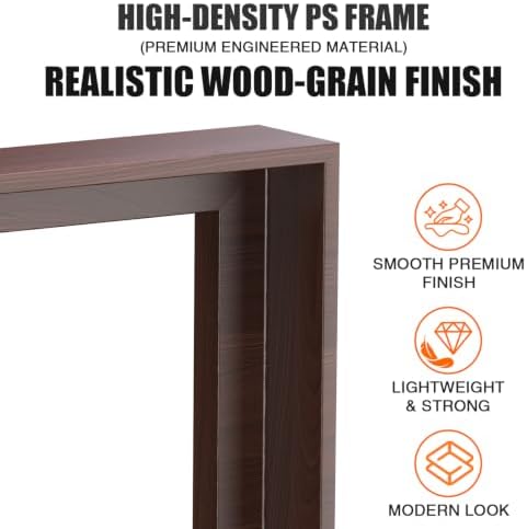 Canvas Floater Frame for 1”–1.25”Deep Gallery Wrapped Canvas, Wood-Look Floating Frame Wall Artwork for Oil Paintings, Gallery Bedroom, Living Room, Studio, Made in USA (Dark Walnut,18x24)