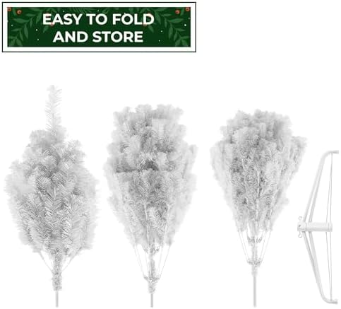 Casafield 7.5FT White Spruce Artificial Holiday Christmas Tree with Sturdy Metal Stand