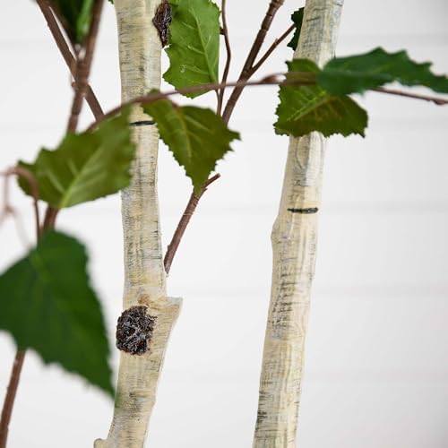 Nearly Natural 7 ft Artificial Birch Tree with Real Touch Leaves