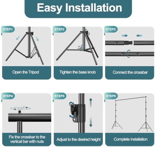 FUDESY Photo Video Studio 10 x 10Ft Heavy Duty Adjustable Backdrop Stand,Background Support System for Photography with Carry Bag, 6 Pcs Clip Clamps