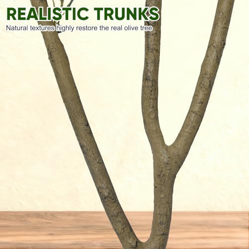 Timoo Faux Olive Tree 6FT Tall Olive Trees Artificial Indoor with White Planter, Artificial Plants Indoor Faux Tree with Realistic Leaves and Lifelike Fruits, Fake Plant for Home Office Decor