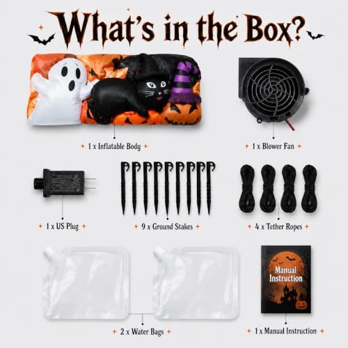11FT Extra Wide Halloween Inflatables Pumpkins Outdoor Decorations, Blow Ups ...