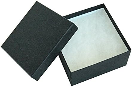 TheDisplayGuys 25 Cardboard Jewelry Gift Boxes with Inserts - Matte Black