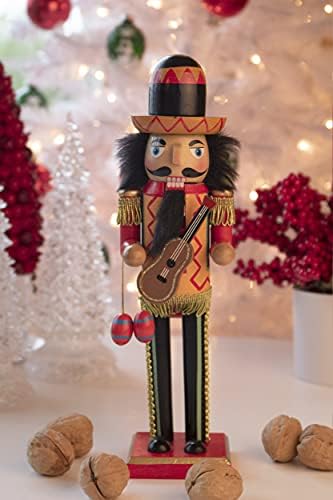 Clever Creations Mariachi 12 Inch Traditional Wooden Nutcracker, Festive Christmas Décor for Shelves and Tables