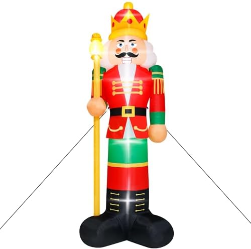 14FT Christmas Inflatables, Giant Christmas Blow Up Nutcracker Decor