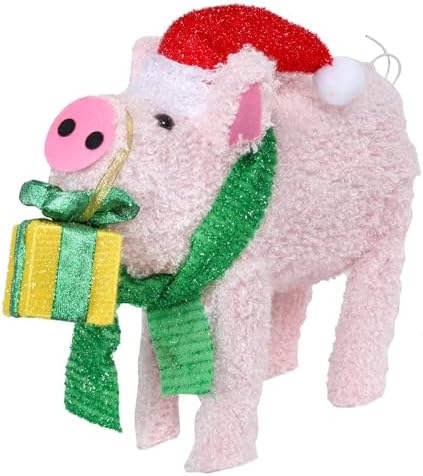 15" Lighted Christmas Pig, 3D Pre‑Lit Indoor Outdoor Decor