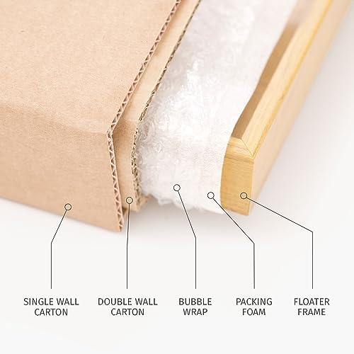 Pixy Canvas 24x30 inch Floater Frame for Canvas Paintings, Wood Panels, Canvas Panels & Stretched Canvas Boards. Floating Frame fits 5/8", 3/4" & max 7/8" Deep Artwork (Black, 24 x 30 inch)