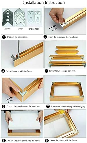 DIY 16x20in Metal Canvas Floater Frame Art Painting 0.8" Titanium