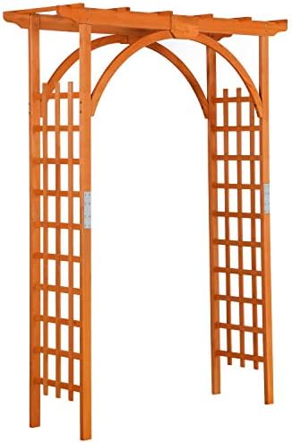 Topeakmart Wooden Arch, Wedding Arbor Trellis for Garden & Patio, 85in Tall