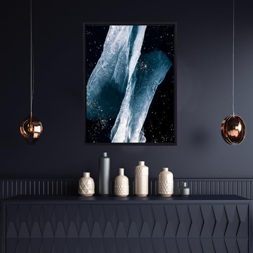 Pixy Canvas Floater Frame 16x20 for 3/4 (0.75) inch Deep Canvas Paintings/Canvas Prints/Wood Canvas Panels/Wall Art/Wall Decor/Home Decor/Artwork (Black Stripe, 16 x 20 inch, Portrait)