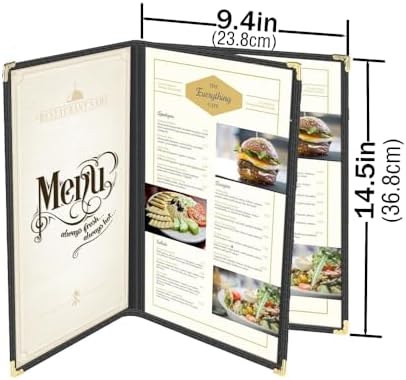 goodsmart restaurant menu covers – 25 pack black, side view