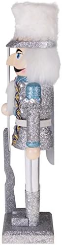 Clever Creations Snow King 14 Inch Traditional Wooden Nutcracker, Festive Christmas Décor for Shelves and Tables