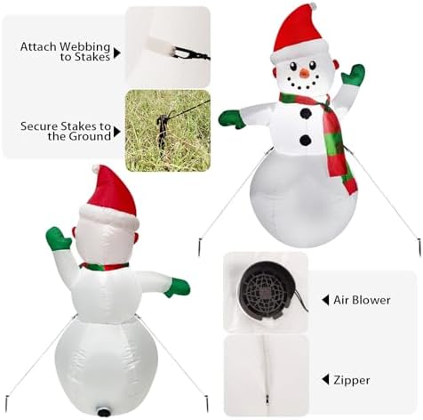 4FT Inflatable Snowman Christmas Decoration Outdoor with LED Lights