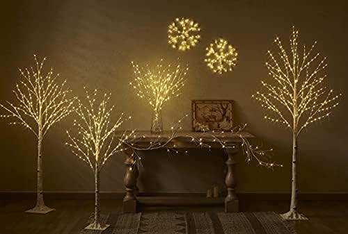 Birchlitland Lighted Birch Tree 6FT 330L Warm White Fairy Lights, White Twig Tree Lights for Indoor Outdoor Home Thanksgiving Christmas Holiday Decoration