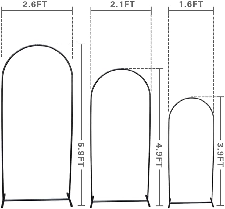 metal wedding arch backdrop stand,3-piece arch backdrop stand on a desk or shelf