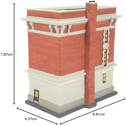 Department 56 Porcelain Ghostbusters Village Firehouse Lit Building, 7.87 Inch, Multicolor
