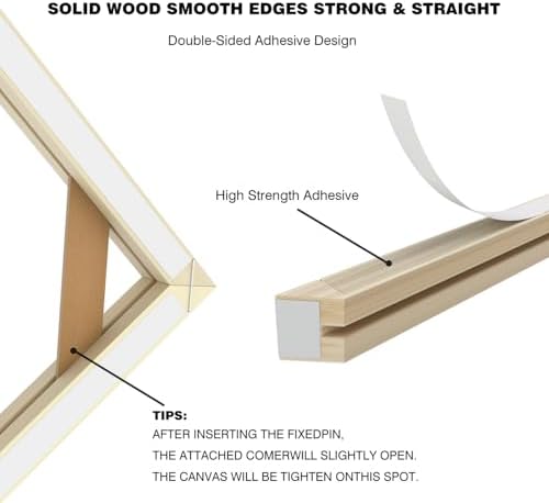 DIY Wood Canvas Stretcher Bars Kit, 1.25" Gallery Depth, 12" x 32"