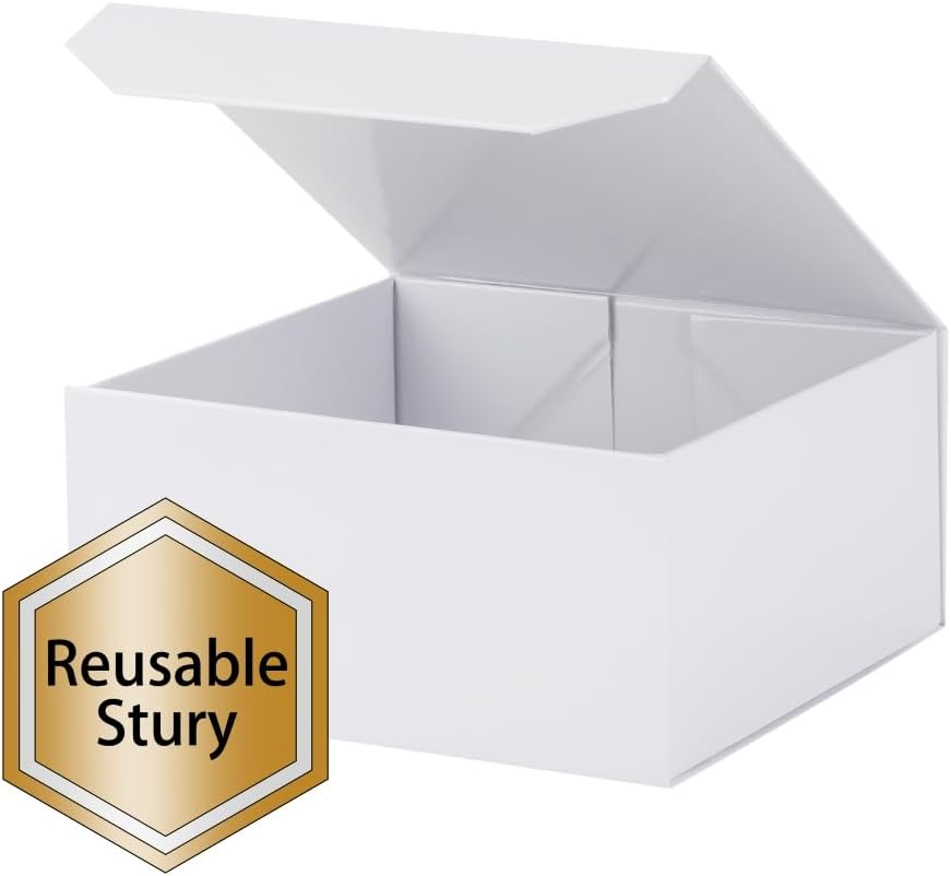 White Large Gift Box with Lid Magnetic Gift Box Large 13x11x5.3 In 6 Pack