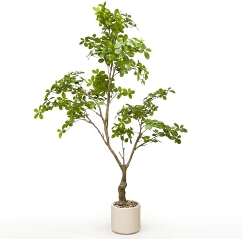 7ft Large Artificial Tree, Hand-Painted Trunk Faux Floor Plant