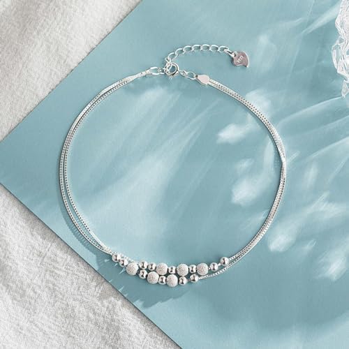 95pcs 925 Sterling Silver Beads Jewelry Making 4 Sizes Smooth Round Beads Seamless Ball Spacer S925 Silver Loose Round Bead for DIY Necklace Bracelet Ring Earring Crafts Accessories